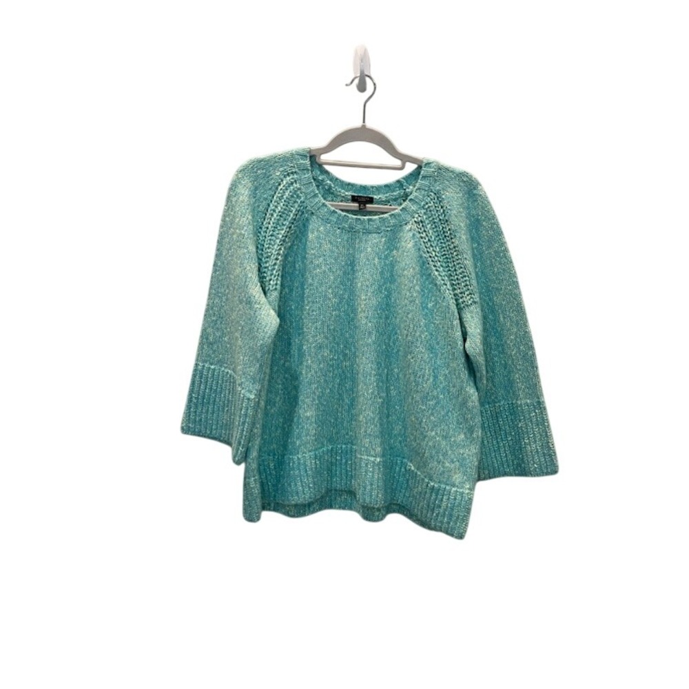 Talbots Plus Petite Turquoise Marled Knit Raglan Sleeve‎ Sweater 2XP